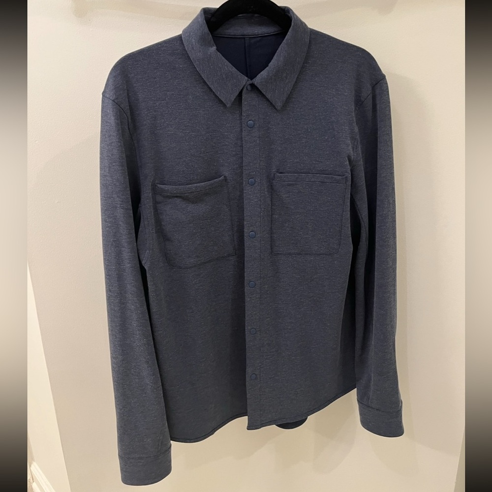 Men's Casual Button-Up Shirt in Dark Charcoal